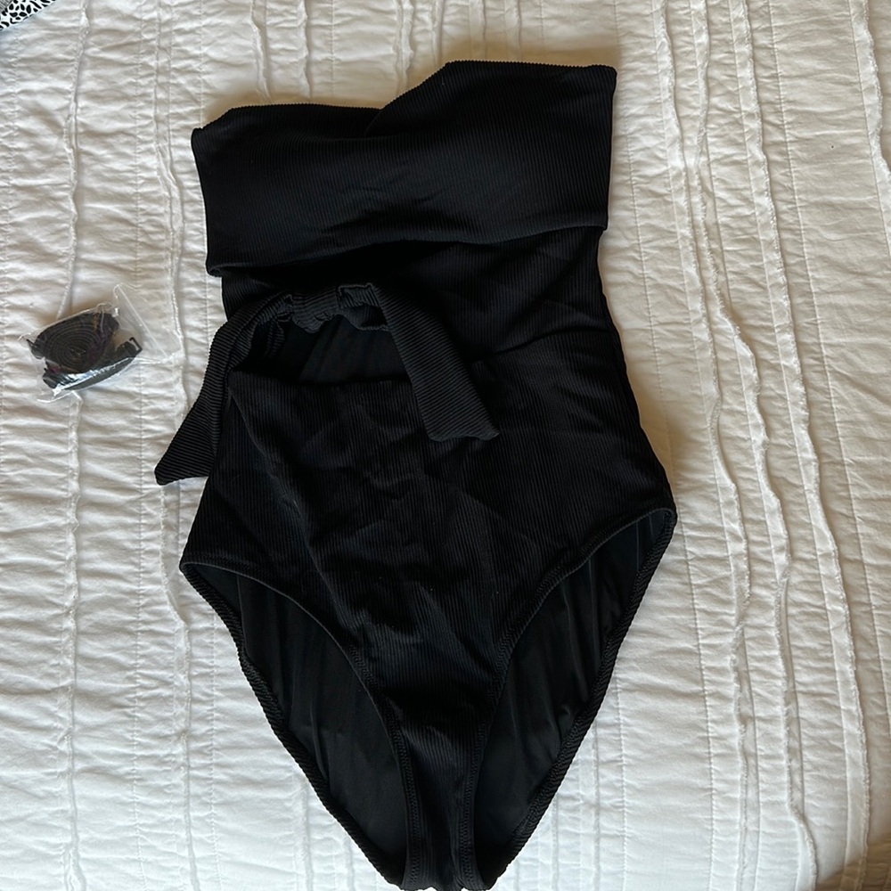 Black one piece with cut outs